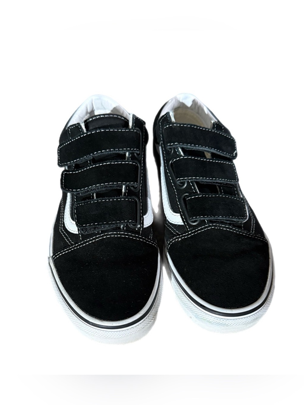 Vans Black and White Velcro Skate Sneakers